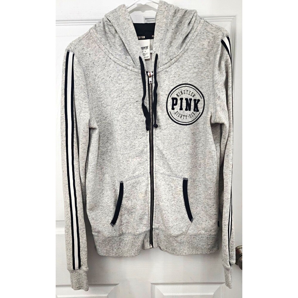 PINK Victoria’s Secret Limited Edition Women’s M Gray Full Zip Hoodie